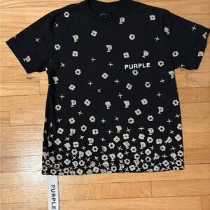 Authentic black purple brand t shirt
